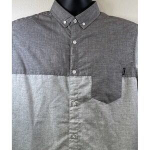 Molokai Surf Co. Shirt Mens Medium Gray Button Down‎ Short Sleeve Casual Surfer